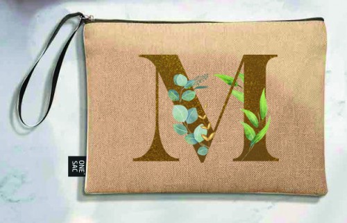 Bolso de mano letra m una pieza (diseño variado) (25×18×1 )